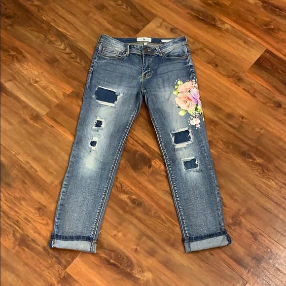 black flower Other - Girls jeans size 12 Relaxed skinny fit